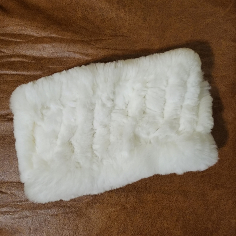 Real Rabbit Fur Muff Headband Collar Wrap